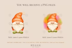 Fall Gnome PNG Clipart | Watercolor Halloween Gnomes PNG Product Image 2