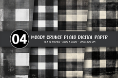 Moody Grunge Plaid Digital Paper Product Image 1