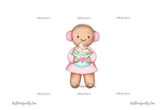 Pink Christmas Cookie Clipart Set Product Image 9