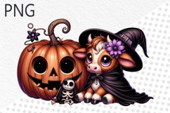 Halloween Cow Sublimation - Clipart PNG Design Product Image 1