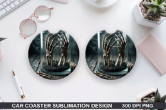 Car coaster sublimation, Halloween Coaster PNG Design Product Image 1