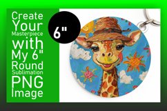 Adorable Spring Giraffe Round Design Sublimation Product Image 1