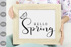 Hello Spring SVG Design - Spring Quote SVG Product Image 1