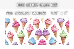 Cute ice cream watercolor Tumbler 16 oz Libbey Glass Can Product Image 2