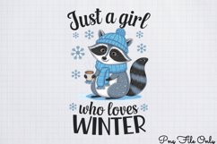 Winter Raccoon Sublimation Clipart PNG Product Image 1