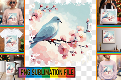 Playful PNG Design for TSHIRTS, Birds Product Image 1