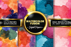 Watercolor Fusion Digital Papers - 04 variations Product Image 1
