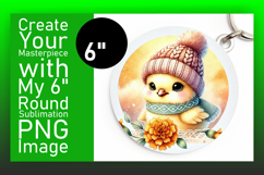 Creative Circle PNG Keychain Artwork , Cute Animals Product Image 1