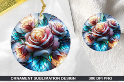 Flower Stained Glass Ornament PNG, Digital Download File Product Image 1