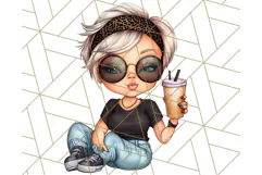 Sassy Mom Coffee PNG Clipart, Messy Bun Mom Life PNGs Product Image 2