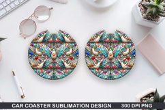 Dove Love Car Coaster Sublimation| Valentine Coaster PNG Product Image 1