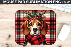 Watercolor Dog Mouse Pad Sublimation - Christmas PNG Design Product Image 1