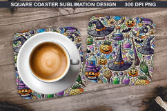Halloween Coaster Sublimation, Halloween Coaster PNG Product Image 1