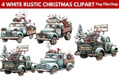 White Rustic Christmas Clipart PNG Product Image 1