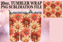 Bright Sublimation 20oz tumbler wrap, Flower Pattern Product Image 1