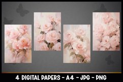 4 Beautiful Flowers Digital Papers I Junk Journal Pages Product Image 2