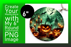 Elegant Circle Coaster PNG Artwork , Horror Halloween Product Image 1