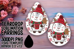Unique Teardrop Earrings Design PNG , Christmas Product Image 1
