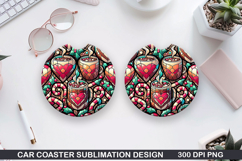 Car Coaster Sublimation| Christmas Coaster PNG Product Image 1