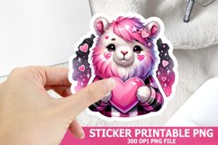 Valentine&#039;s Day Animal Sticker| Valentine&#039;s Day Sticker Product Image 1