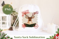 Santa Sack Sublimation, Christmas Deer Santa Sack Template Product Image 1