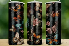 Butterfly Embroidery 20oz Tumblers PNG Instant Download Product Image 2