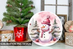 Christmas Snowman Round Sign - Snowman Round Sublimation Product Image 1