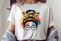 Cute messy bun clipart sublimation design Product Image 1