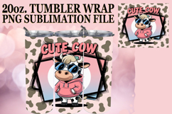 Lively smiles 20oz tumbler wrap, Cute Cow Product Image 1