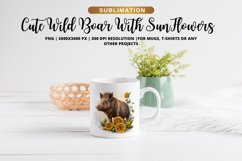 Cute Wild Boar With SunFlowers | Wild Boar Mug Sublimation Product Image 1