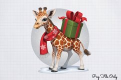 Christmas Giraffes Clipart PNG Product Image 1