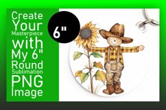 Keychain Watercolor Round Design - Halloween Scarecrow Product Image 1