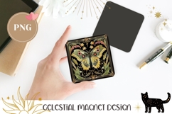 Celestial Moth Fridge Magnet, Gothic Moth Magnet Design Product Image 1
