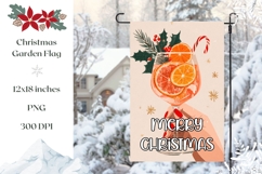 Christmas Cocktail Garden Flag Design, Welcome Garden Flag Product Image 1