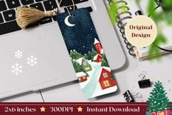 Christmas Village Bookmark Printable, Christmas Sublimation Product Image 1