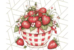 Cottagecore Strawberry Kitchen PNG Clipart, Retro Fruit Png Product Image 2