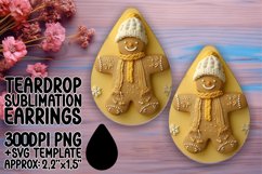 Festive 3D Gingerbread Man Teardrop Earrings Design Product Image 1