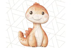 Cute Pastel Dinosaur Clipart PNG for Nursery Art, Baby Decor Product Image 2