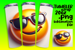 Sublimation Artwork for 20oz Tumbler , 3D Emoji Product Image 1