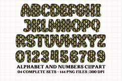 Black and Gold Alphabet png clipart, gold letters doodle Product Image 4