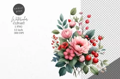 Flowers clipart, Berries clipart, Flowers sublimation Product Image 1