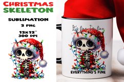 Christmas skeleton Sublimation PNG. Product Image 1