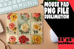 Stylish Blossom Sublimation Mouse Pad Design PNG Product Image 1