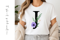 Alphabet, Letters, Monogram, Purple and Pink Flowers Product Image 1