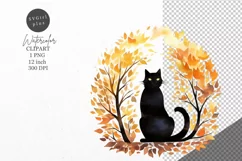Autumn clipart, Cat clipart, Halloween clipart Product Image 1