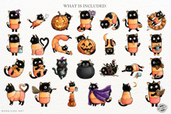 Halloween &amp; Autumn Cat Clipart Product Image 6