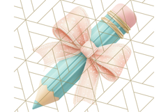 Chubby Pencil With Bows PNG Clipart, Cute School Supply Png Product Image 2