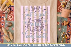 Just A Girl Who Loves Books Png, Book Lover Sublimation Png. Product Image 5