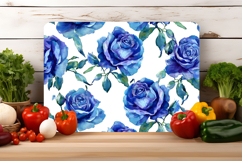 Watercolor Blue Rose Flower Cutting Board | Cutting Board Product Image 2