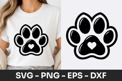 Dog Paw Heart Icon Design SVG PNG Product Image 1